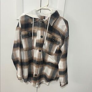 No Boundaries Brown Plaid Jacket